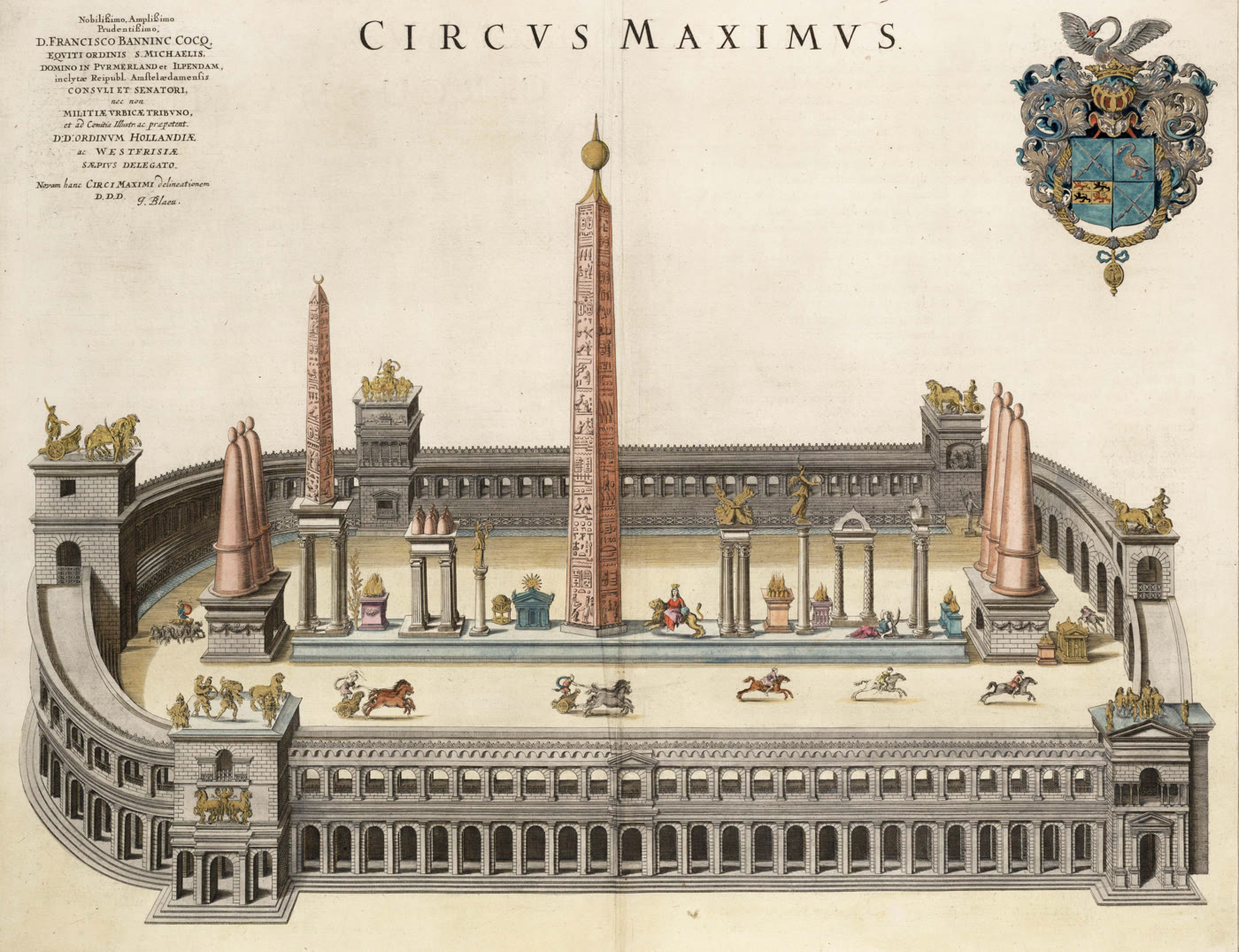 Historijska rekonstrukcija rimskog Circus Maximusa, bakrorez iz Atlasa van Loon (1649).